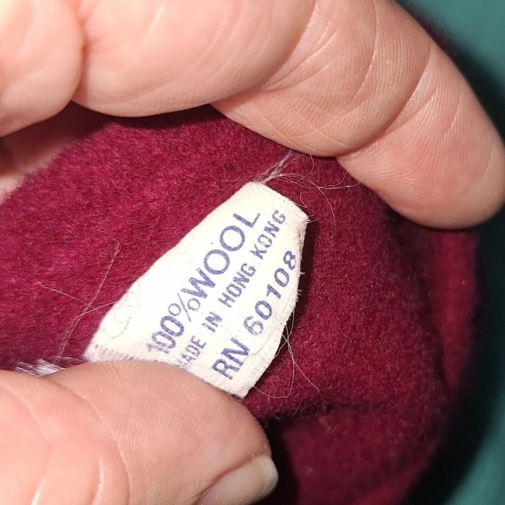 Vintage Wool Raspberry Beret One Size - Picture 4 of 4